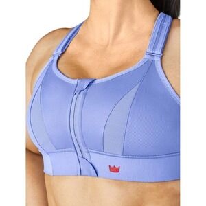 Shefit Ultimate Sports Bra 5Luxe Blue Zip Front High Impact Support W/ Wash Bag